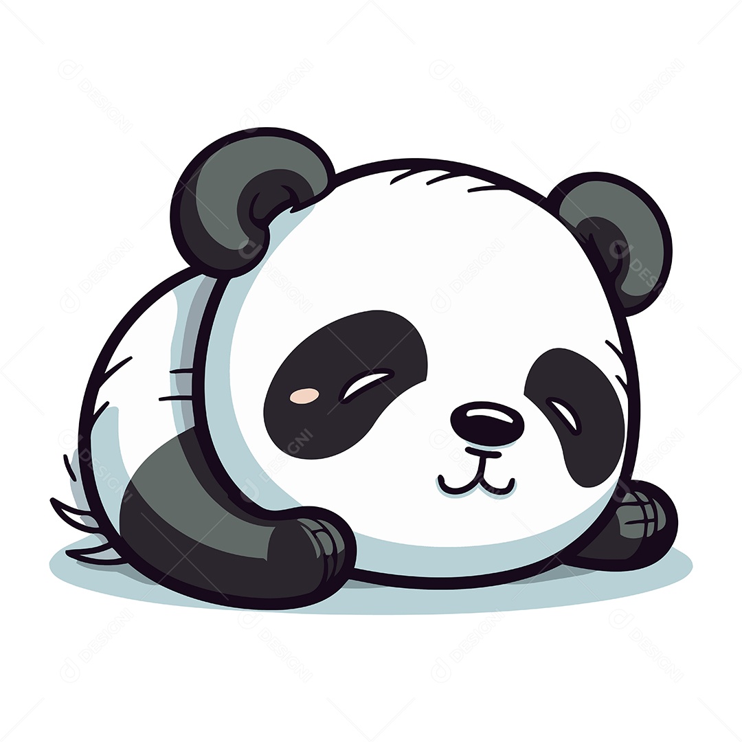 Panda Fofo de Desenho Animado Ilustração Vetor EPS