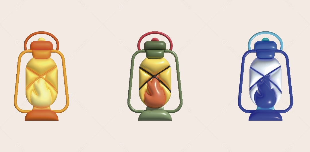 Lamparina de Acampamento Ilustração 3D Vetor EPS