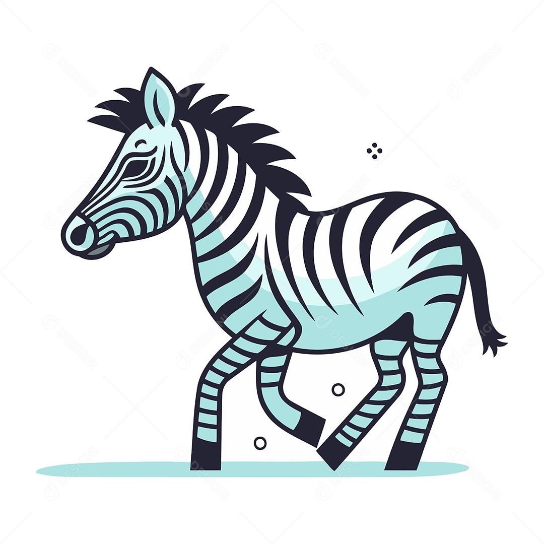 Zebra de Desenho Animado Ilustração Vetor EPS