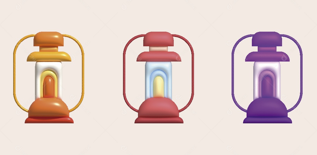 Lamparina de Acampamento Ilustração 3D Vetor EPS