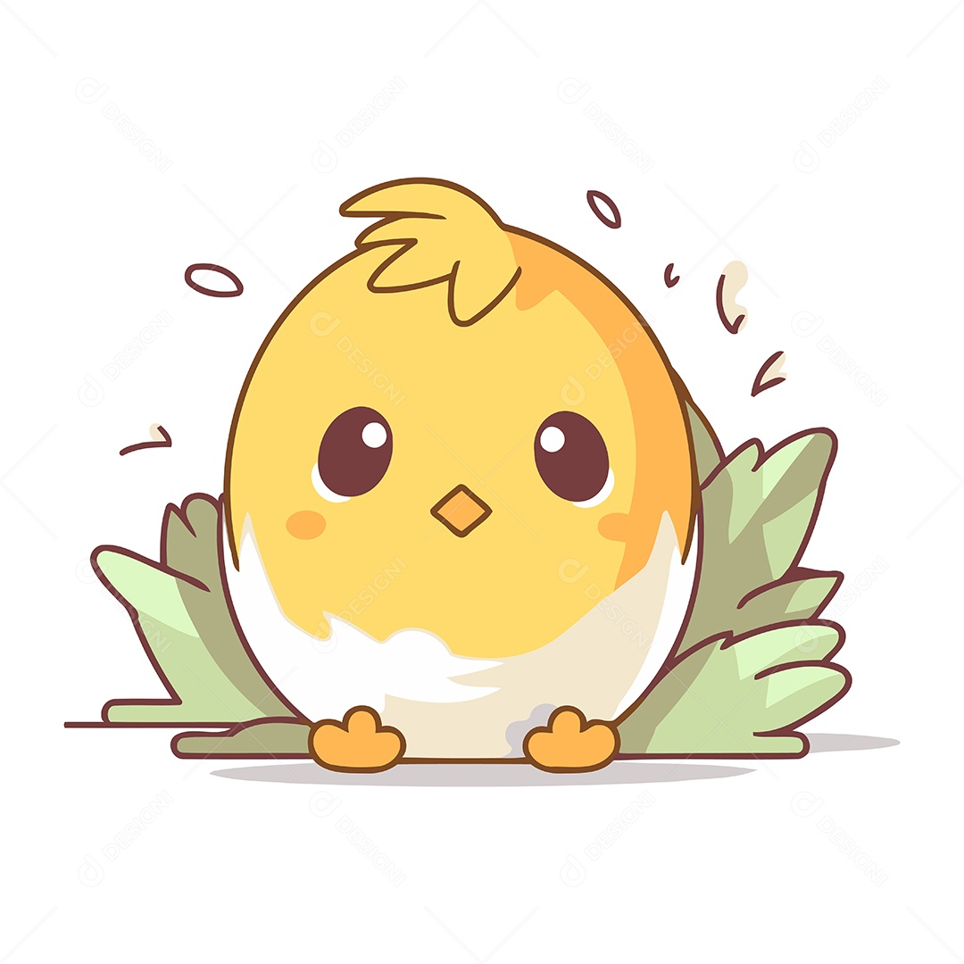 Pintinho de Desenho Animado Ilustração Vetor EPS