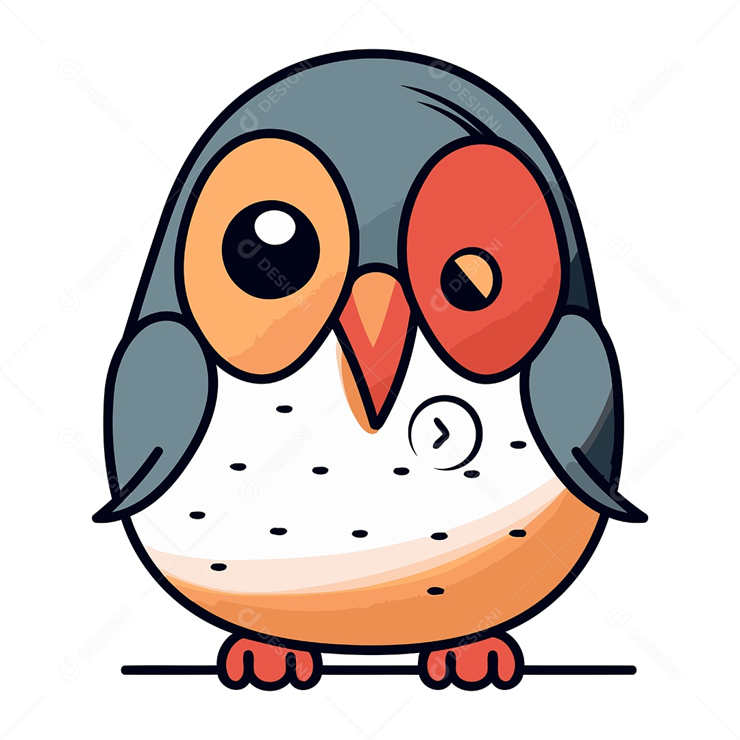 Coruja de Desenho Animado Fofa Ilustração Vetor EPS