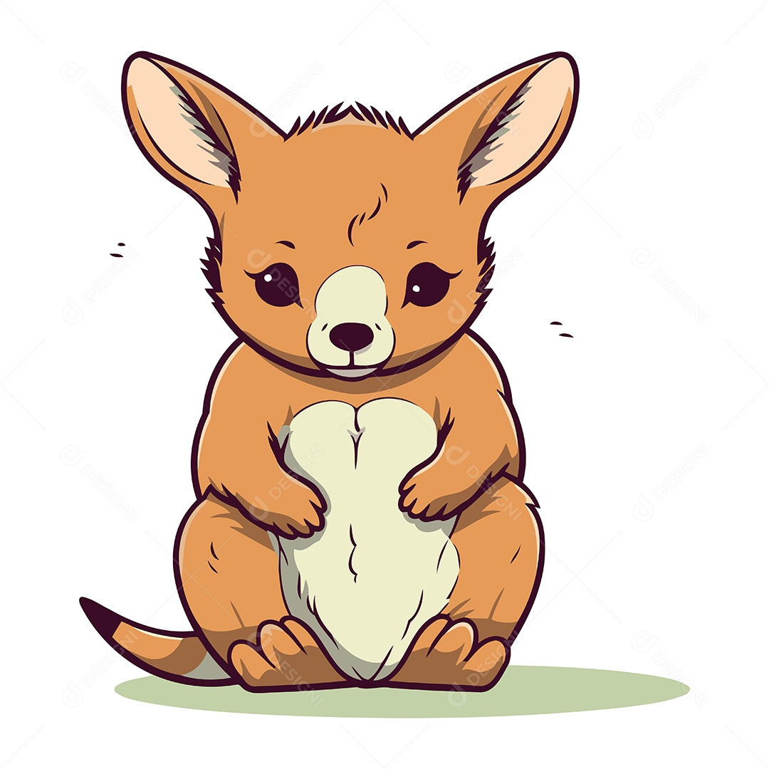 Canguru de Desenho Animado Ilustração Vetor EPS