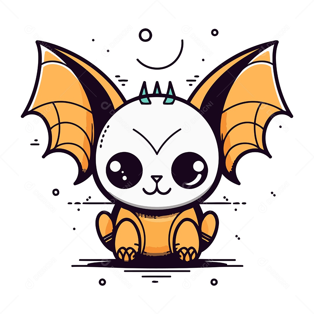 Dragão de Desenho Animado Ilustração Vetor EPS