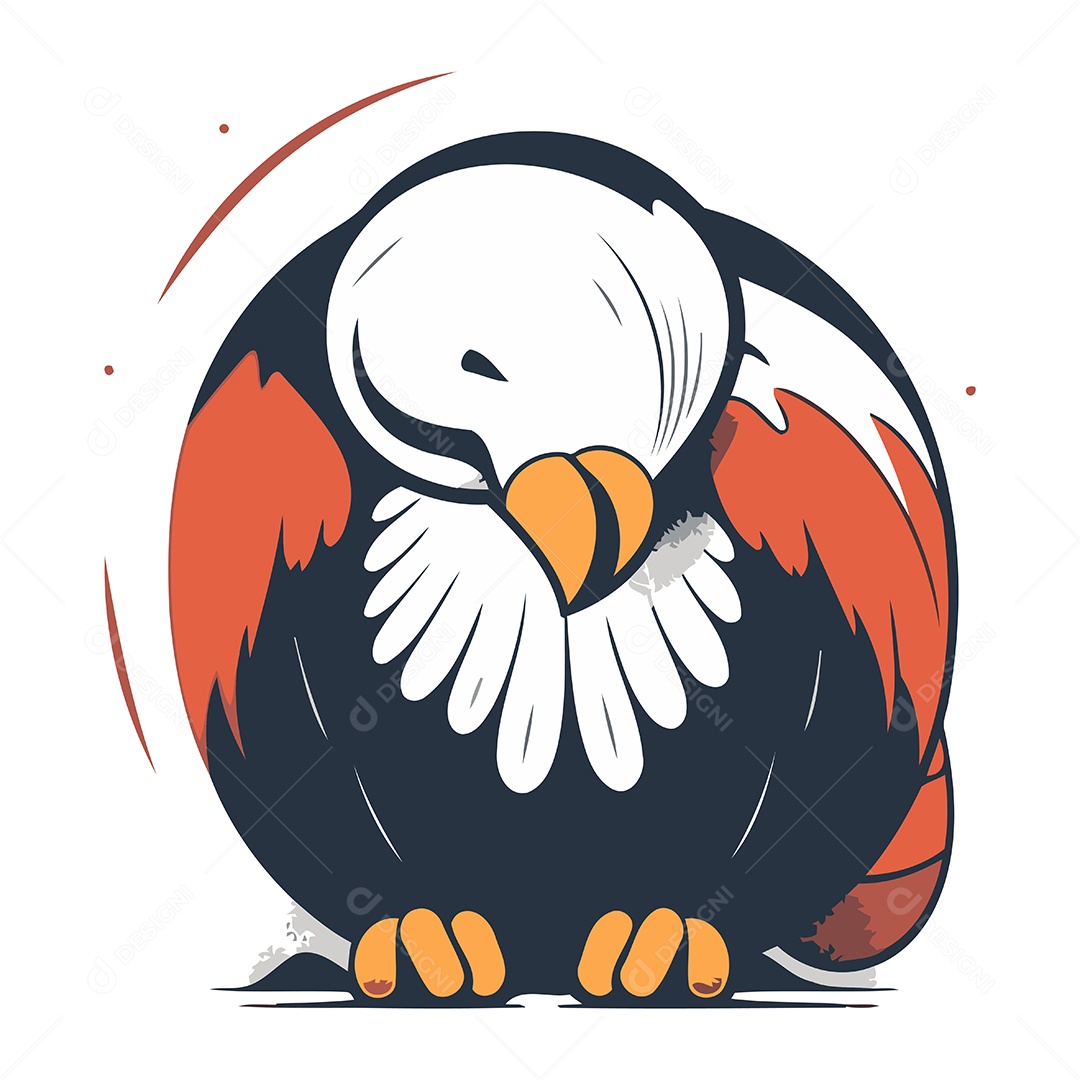 Águia de Desenho Animado Ilustração Vetor EPS