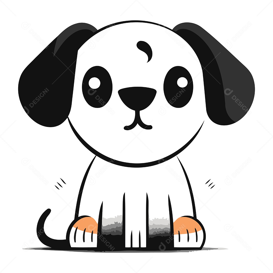 Cachorro de Desenho Animado Ilustração Vetor EPS