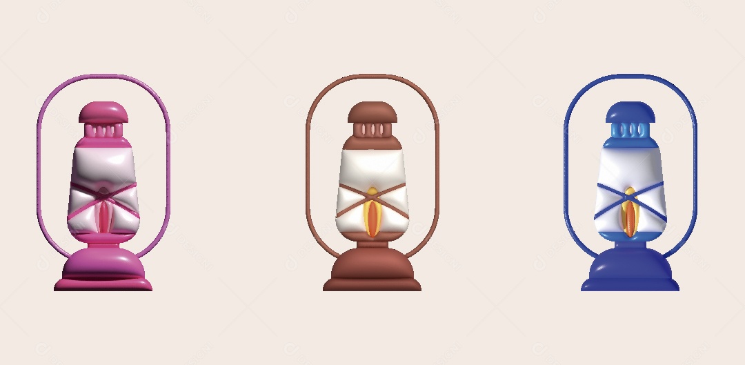 Lamparina de Acampamento Ilustração 3D Vetor EPS