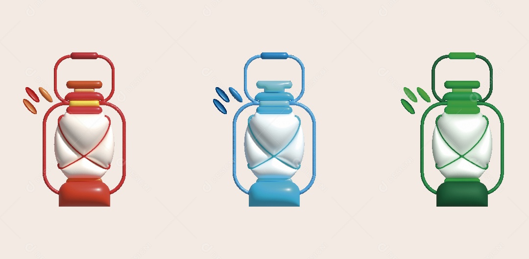 Lamparina de Acampamento Ilustração 3D Vetor EPS