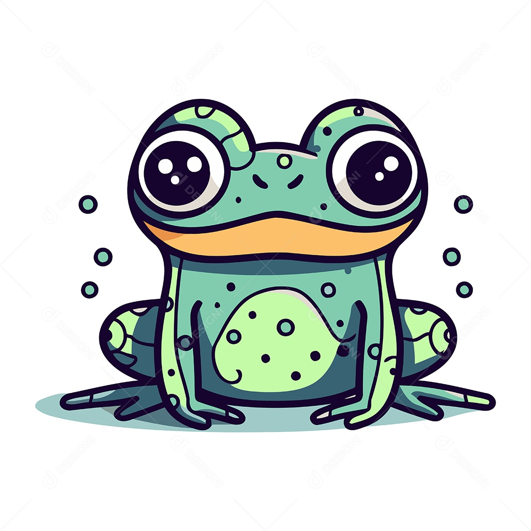 Sapo de Desenho Animado Ilustração Vetor EPS