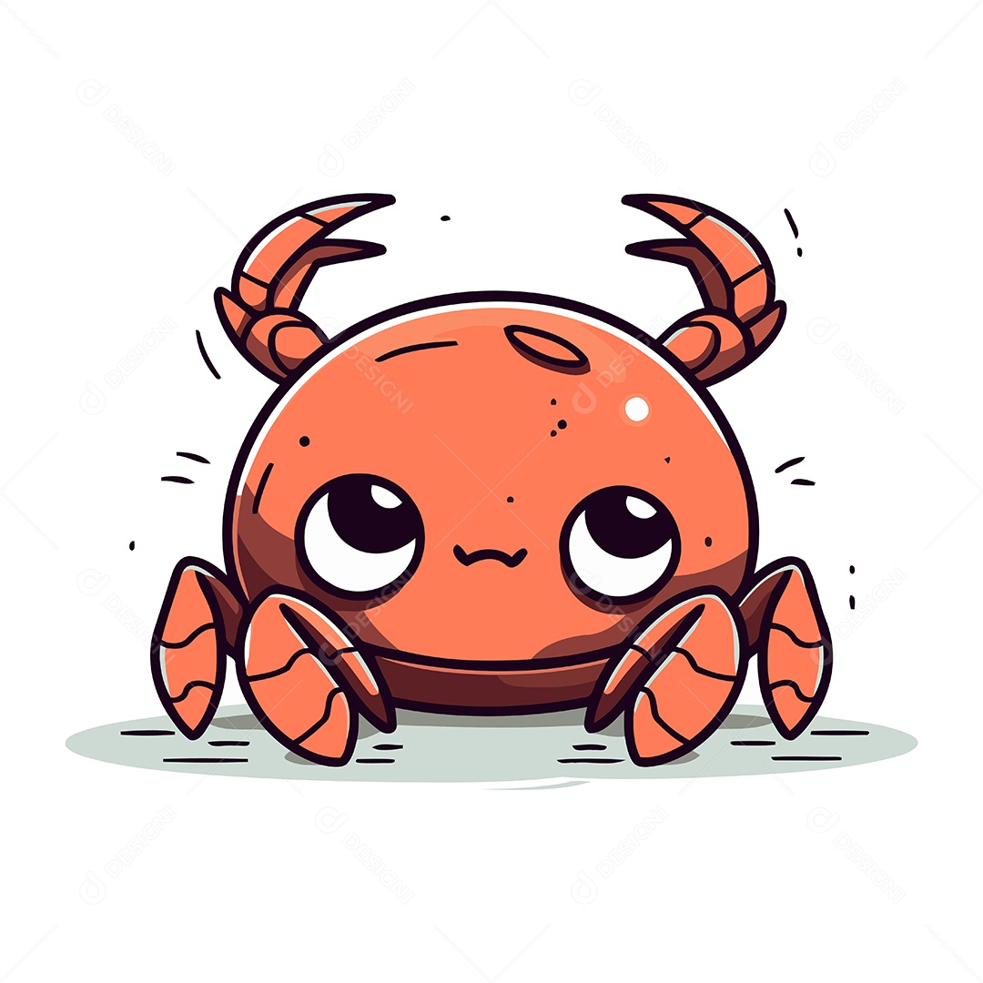 Caranguejo Bonito de Desenho Animado Ilustração Vetor EPS