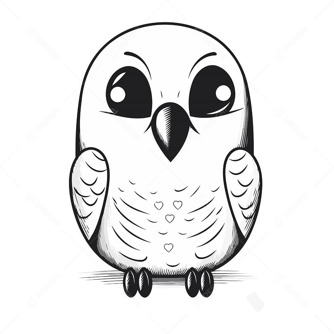 Coruja de Desenho Animado Ilustração Vetor EPS