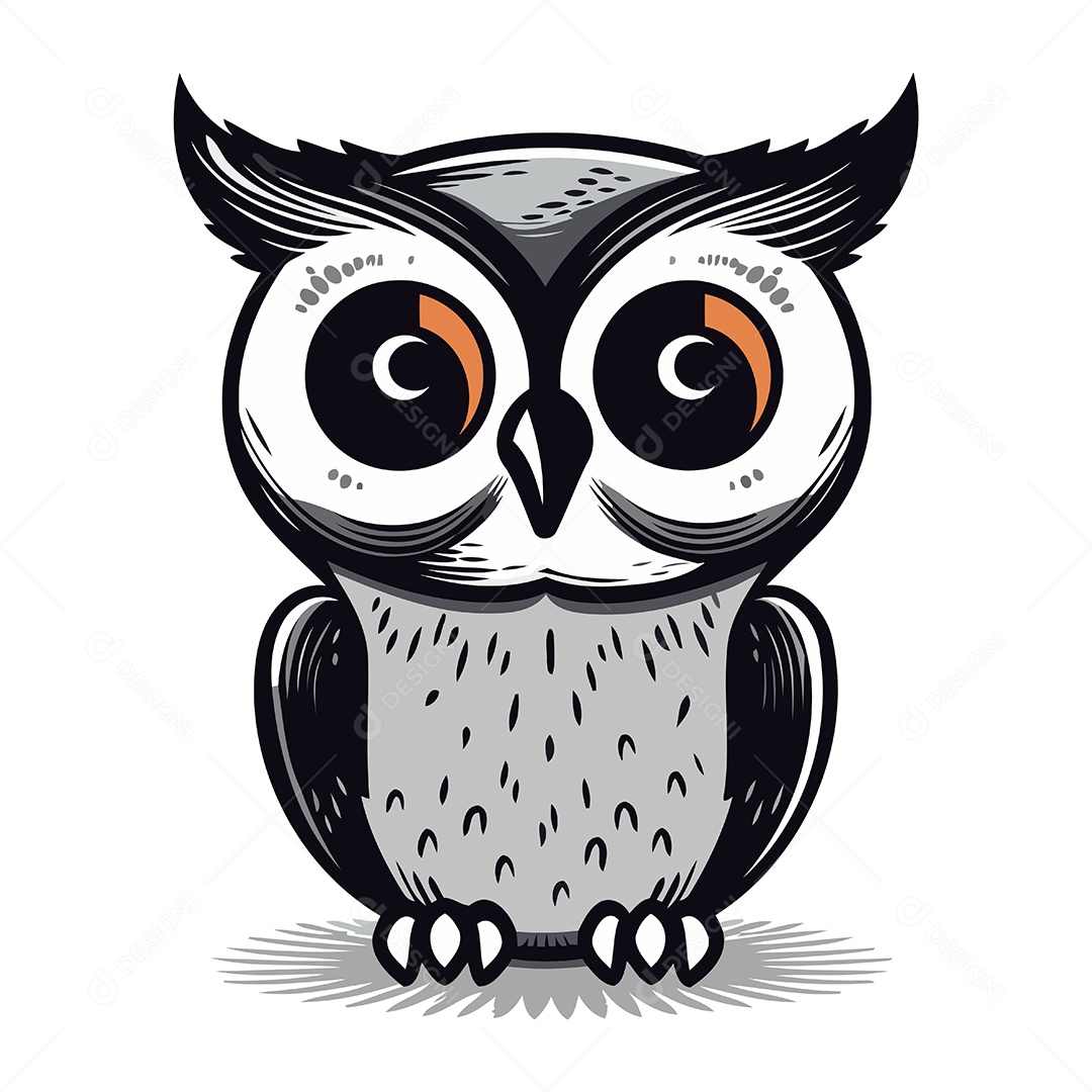 Coruja de Desenho Animado Ilustração Vetor EPS