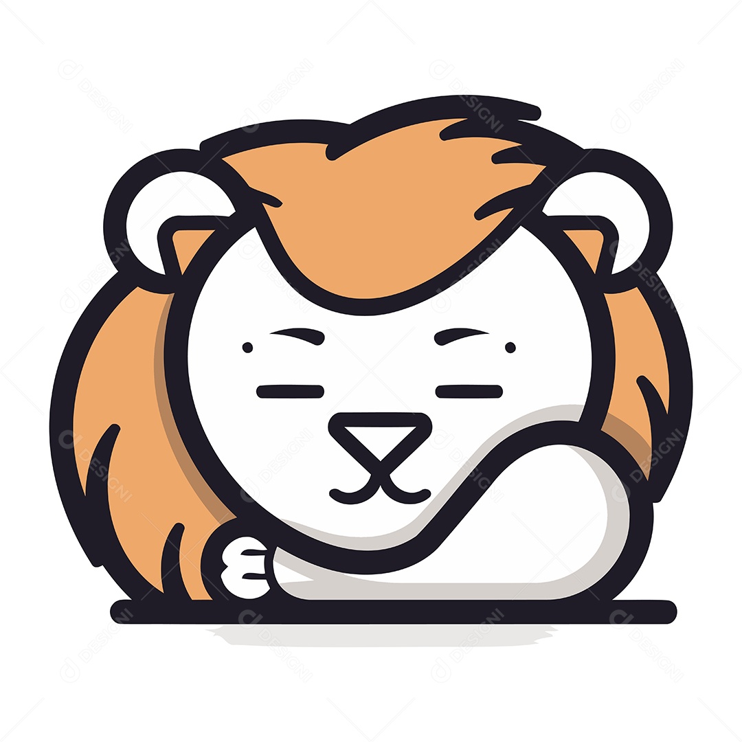 Leão Fofo de Desenho Animado Ilustração Vetor EPS