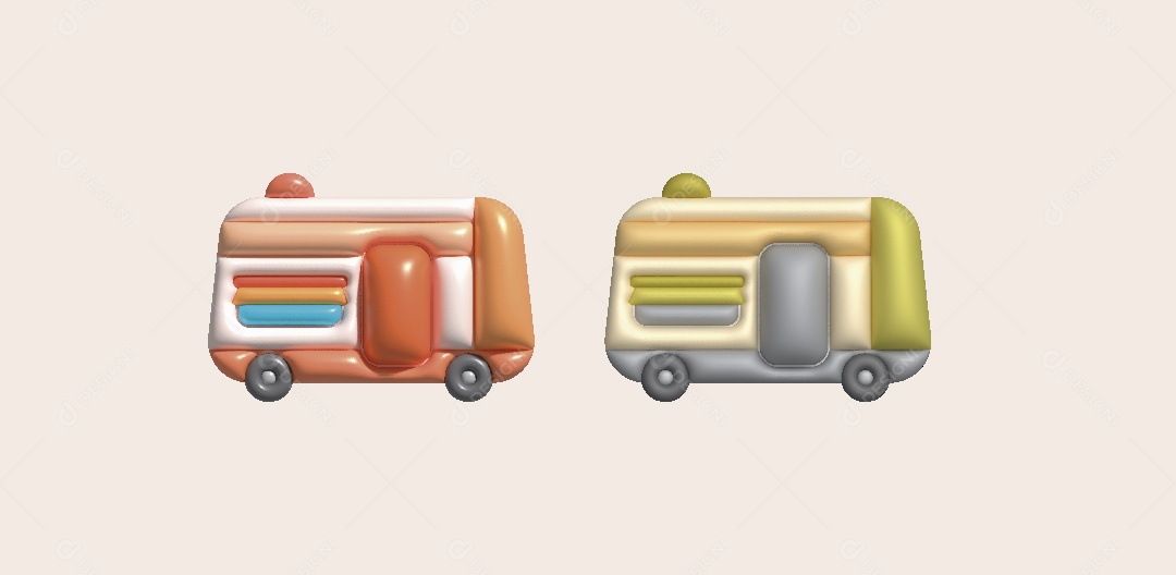 Trailer de Acampamento Ilustração 3D Vetor EPS