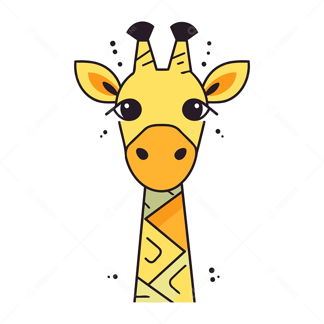 Girafa de Desenho Animado Ilustração Vetor EPS