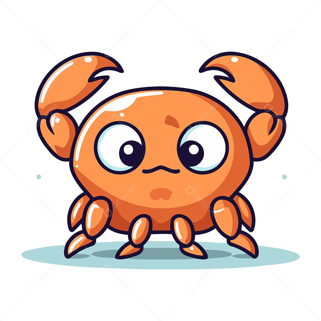 Caranguejo Bonito de Desenho Animado Ilustração Vetor EPS