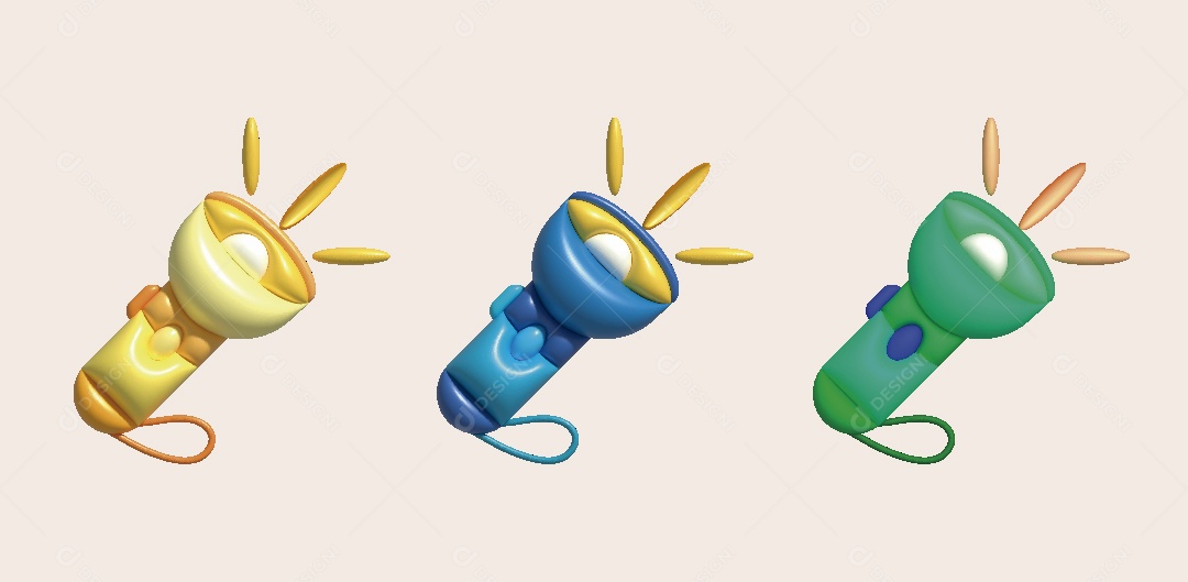 Lanterna Ilustração 3D Vetor EPS