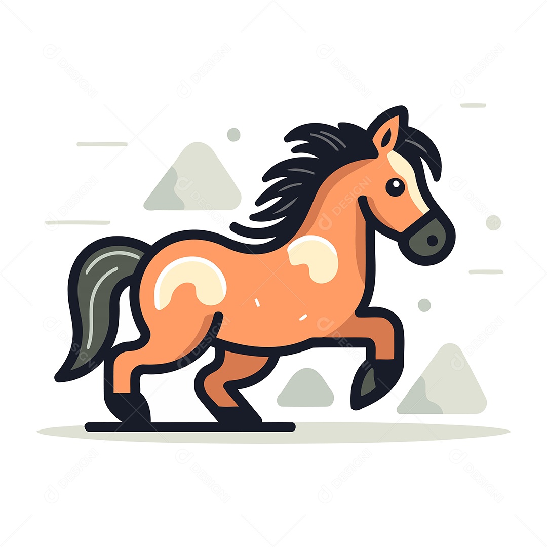 Cavalo de Desenho Animado Ilustração Vetor EPS