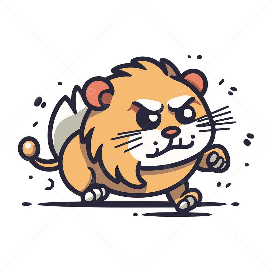 Leão de Desenho Animado Ilustração Vetor EPS