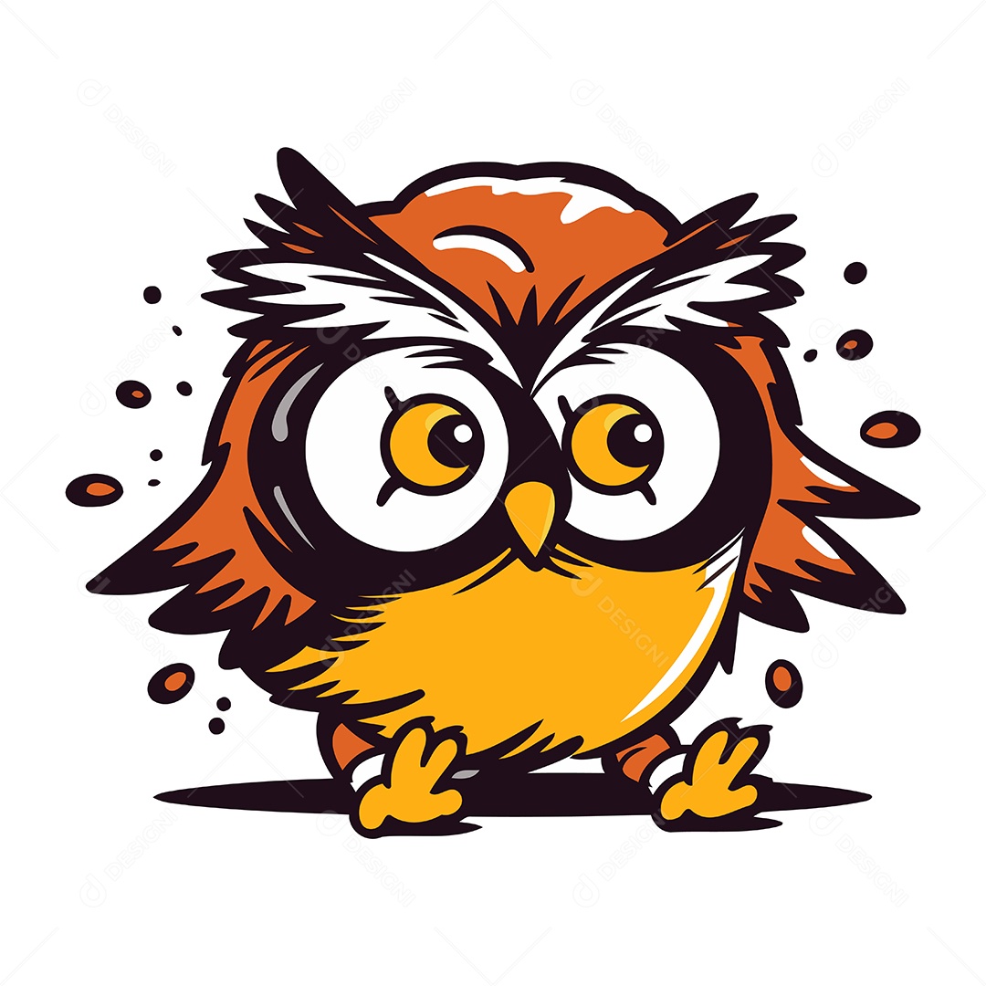 Coruja de Desenho Animado Ilustração Vetor EPS