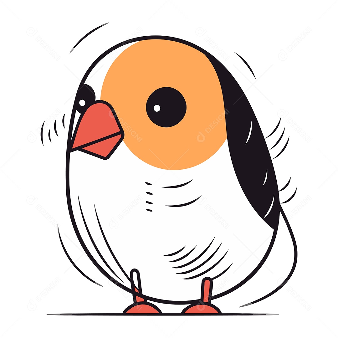 Pinguim Bonito de Desenho Animado Ilustração Vetor EPS