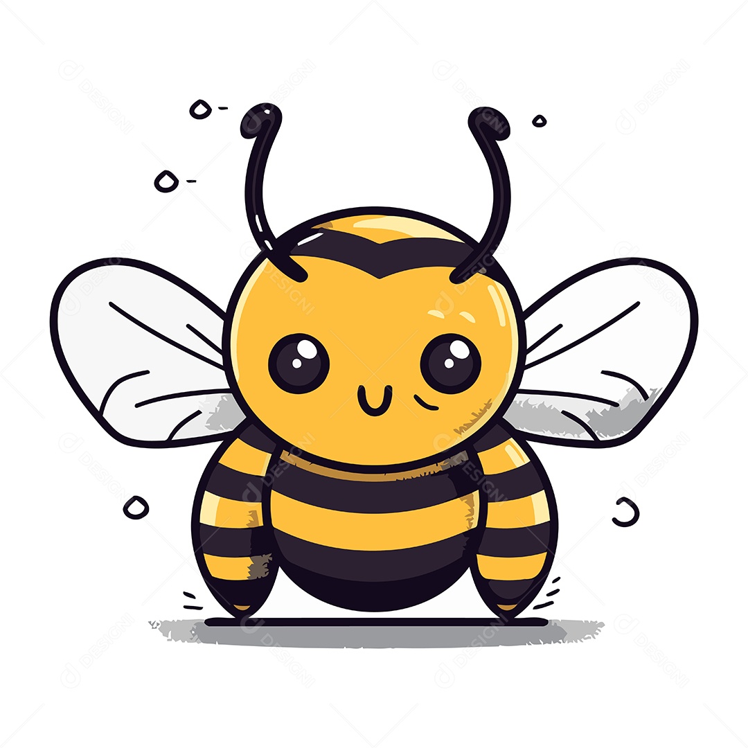 Abelha de Desenho Animado Fofa Ilustração Vetor EPS