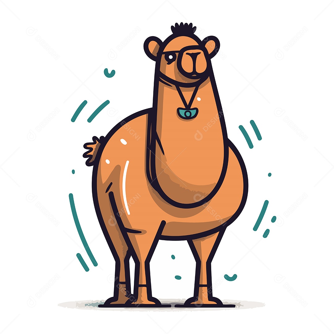 Camelo de Desenho Animado Ilustração Vetor EPS