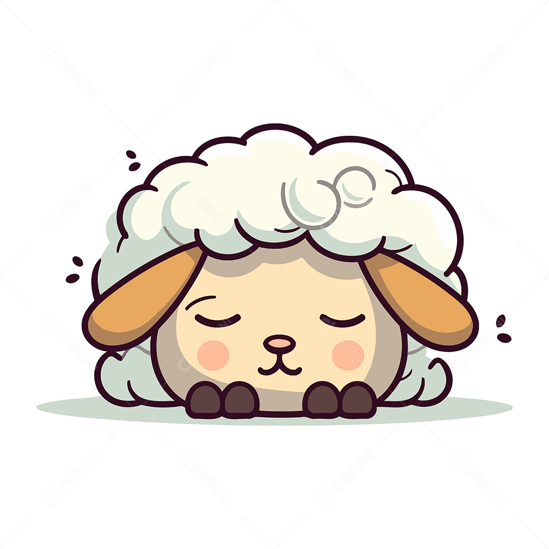 Ovelha de Desenho Animado Ilustração Vetor EPS