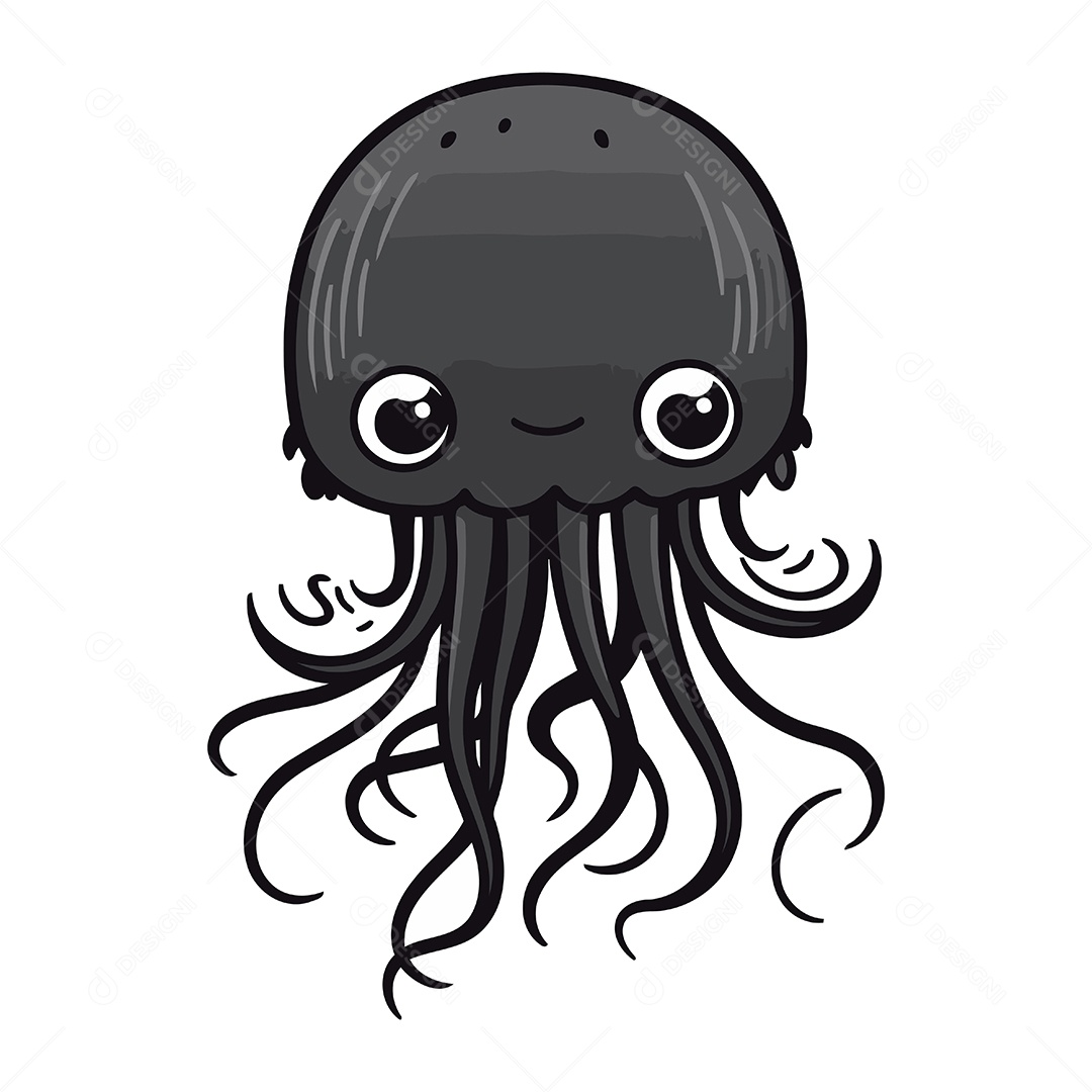 Medusa de Desenho Animado Ilustração Vetor EPS