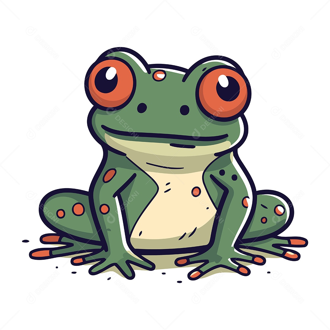 Sapo de Desenho Animado Ilustração Vetor EPS