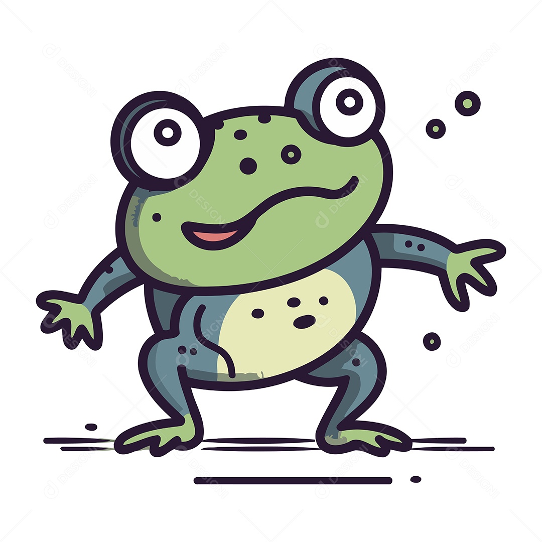 Sapo de Desenho Animado Ilustração Vetor EPS