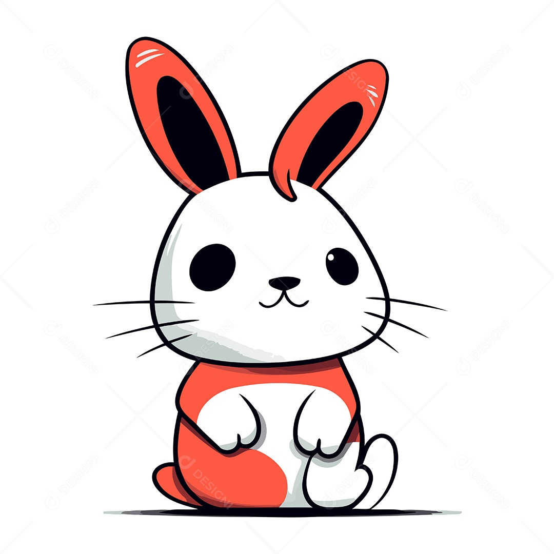 Coelho de Desenho Animado Fofo Ilustração Vetor EPS