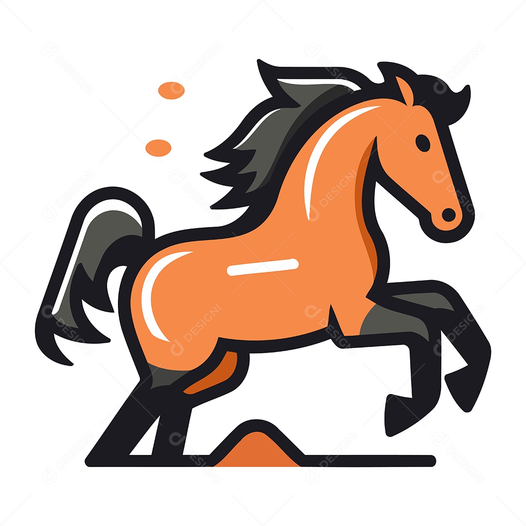 Cavalo de Desenho Animado Ilustração Vetor EPS