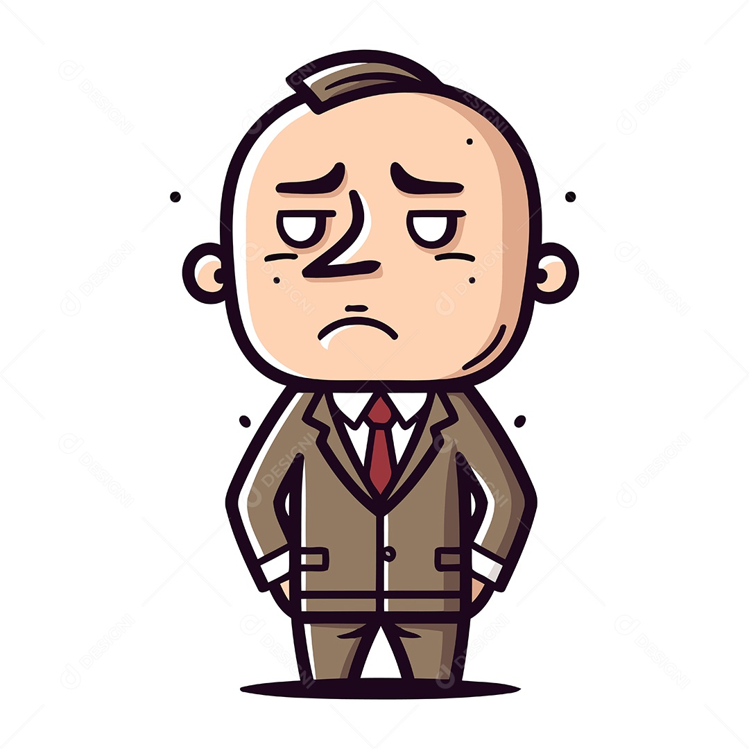 Empresário de Desenho Animado Ilustração Vetor EPS