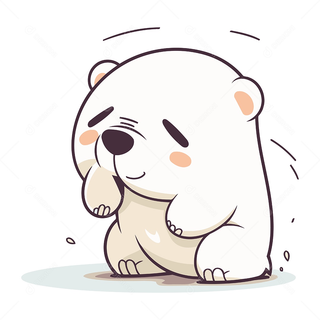 Urso Polar de Desenho Animado Ilustração Vetor EPS