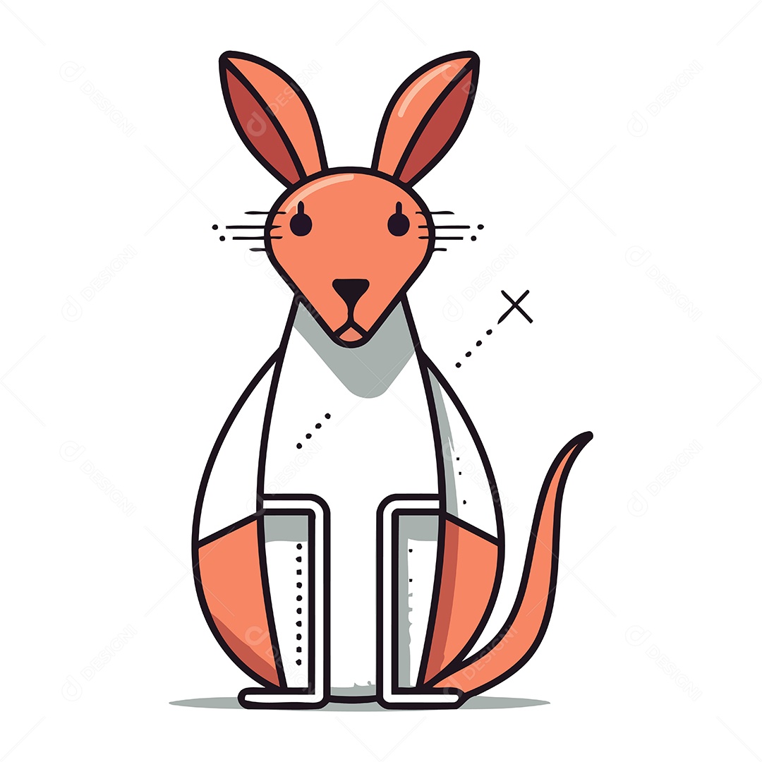 Canguru Fofo de Desenho Animado Ilustração Vetor EPS