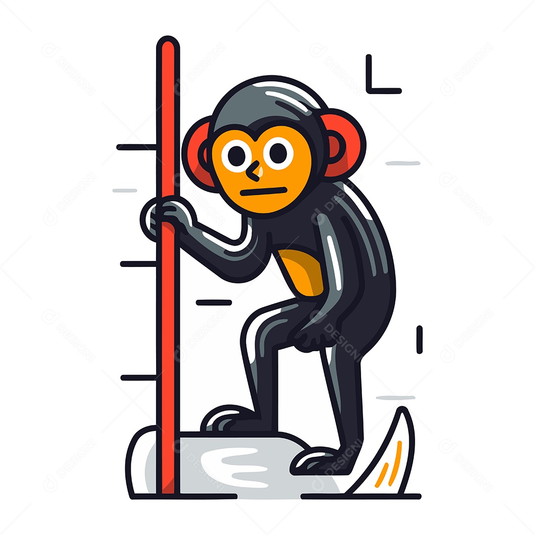 Macaco de Desenho Animado Ilustração Vetor EPS