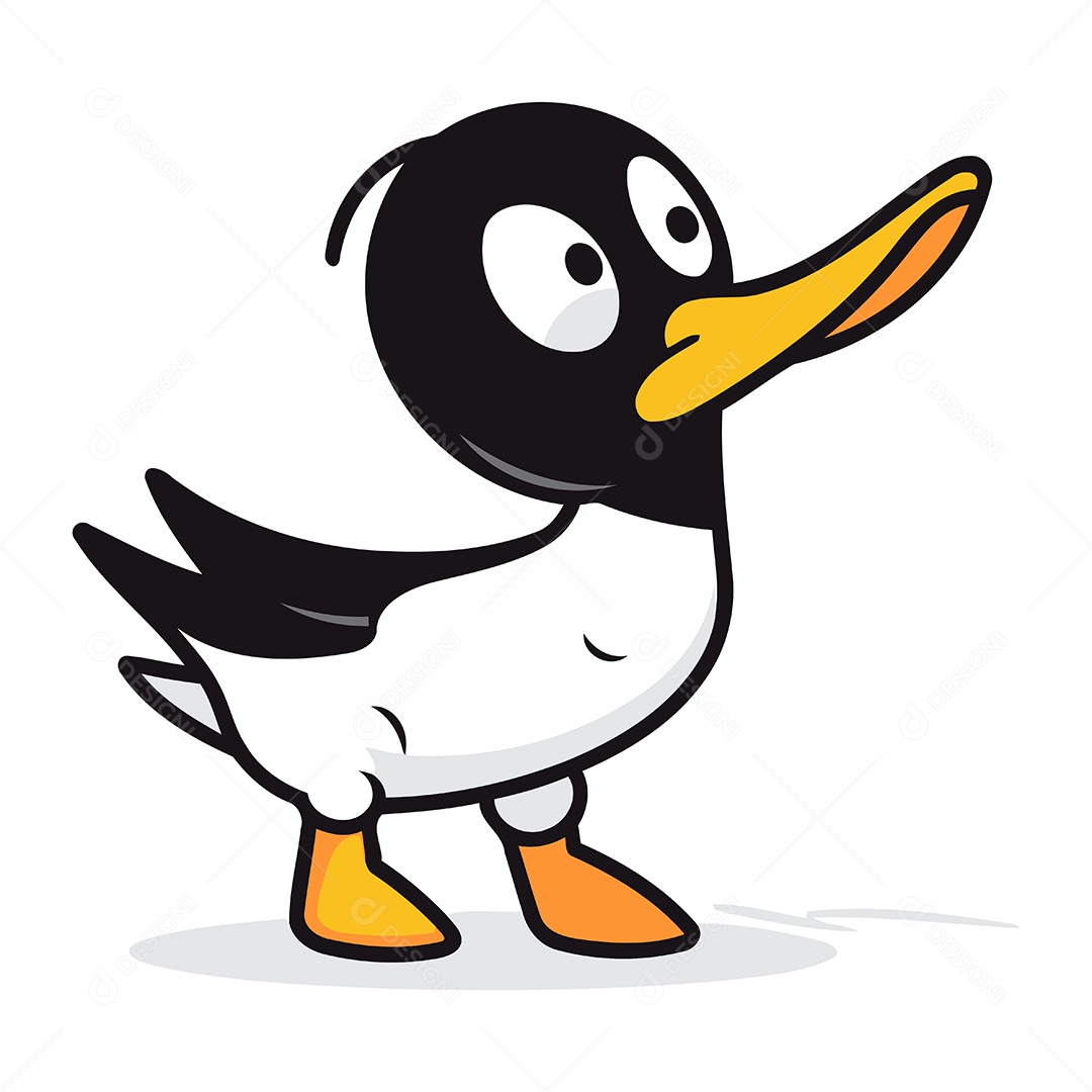 Pinguim de Desenho Animado Ilustração Vetor EPS