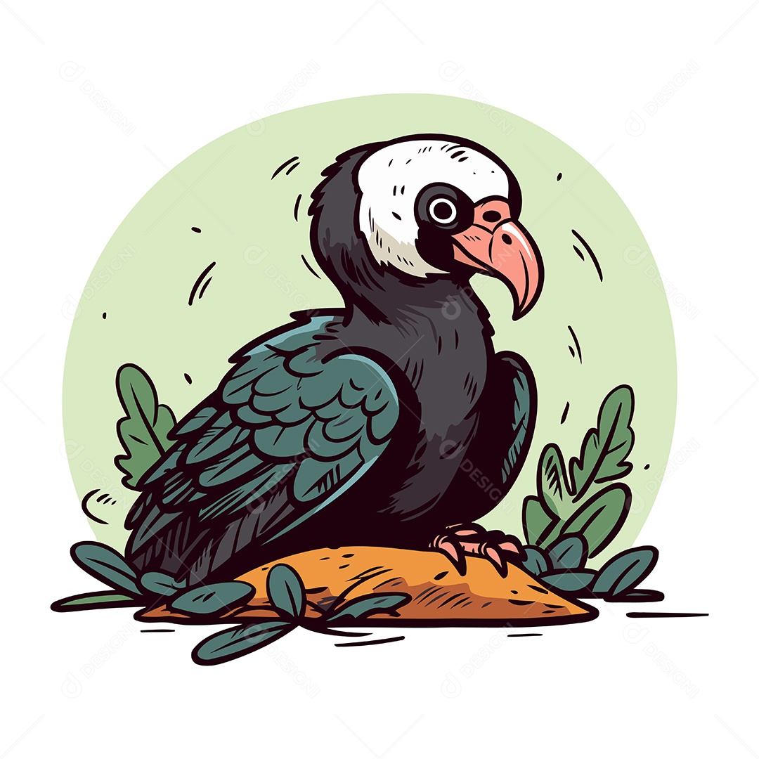 Pássaro Tucano de Desenho Animado Ilustração Vetor EPS