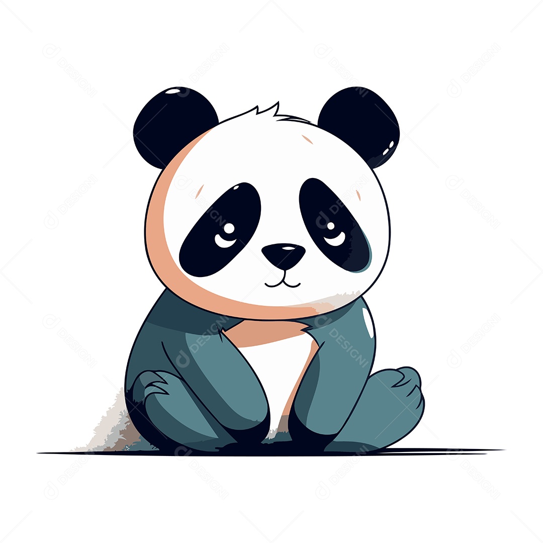 Panda Fofo de Desenho Animado Ilustração Vetor EPS