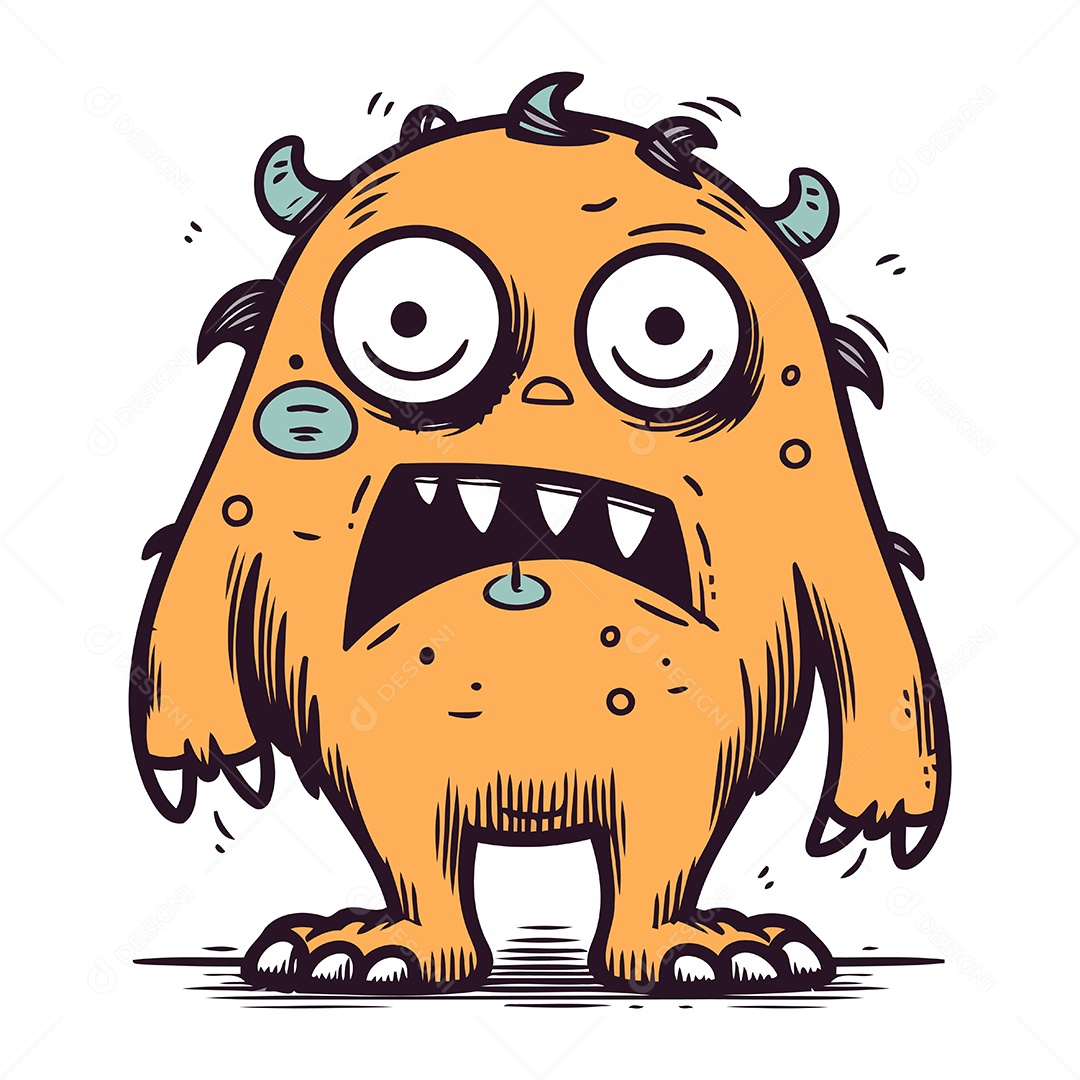 Monstro de Desenho Animado Ilustração Vetor EPS
