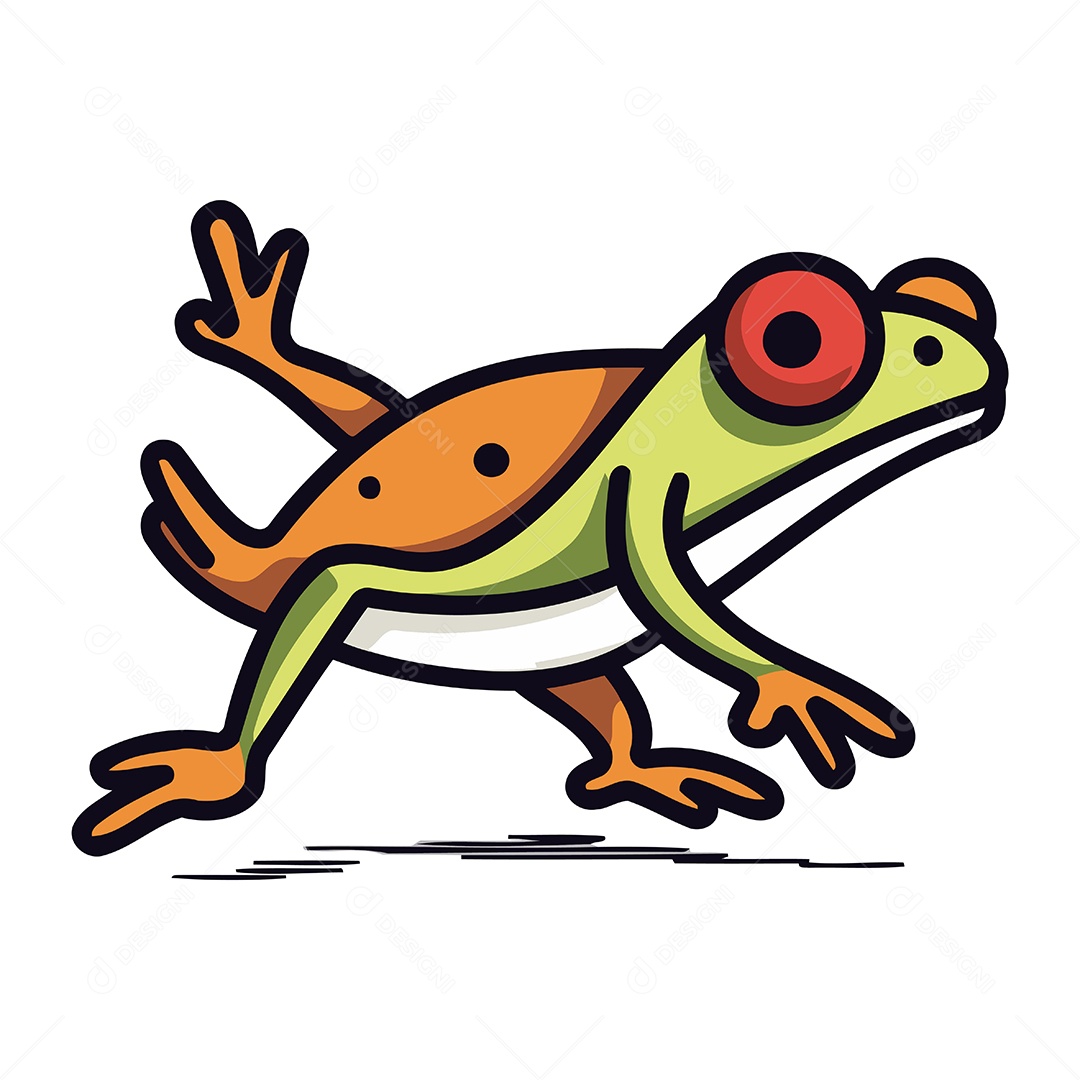 Sapo de Desenho Animado Ilustração Vetor EPS