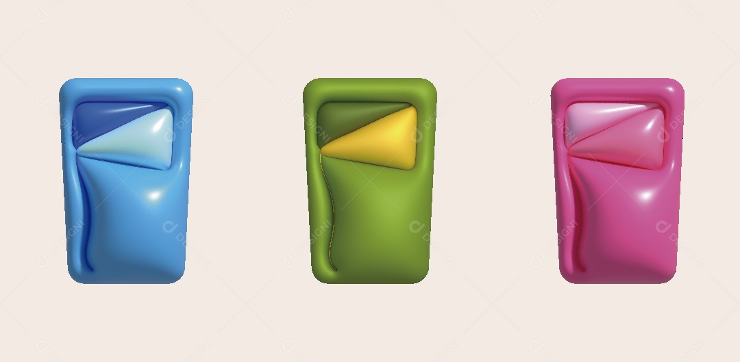 Saco de Dormir Ilustração 3D Vetor EPS