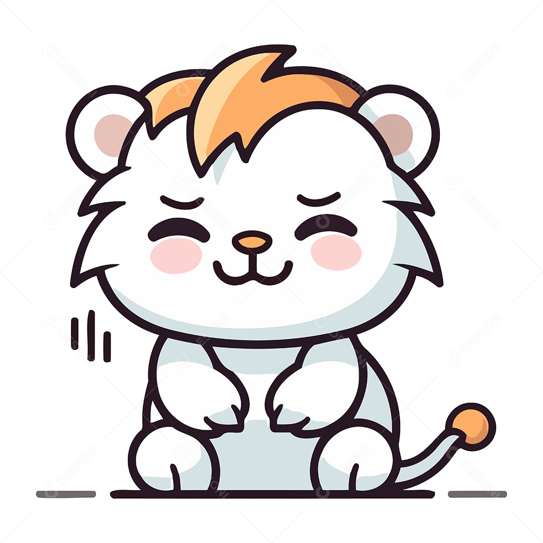 Tigre Bebê Fofo de Desenho Animado Ilustração Vetor EPS