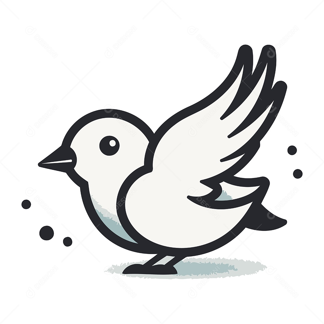 Pomba de Desenho Animado Ilustração Vetor EPS