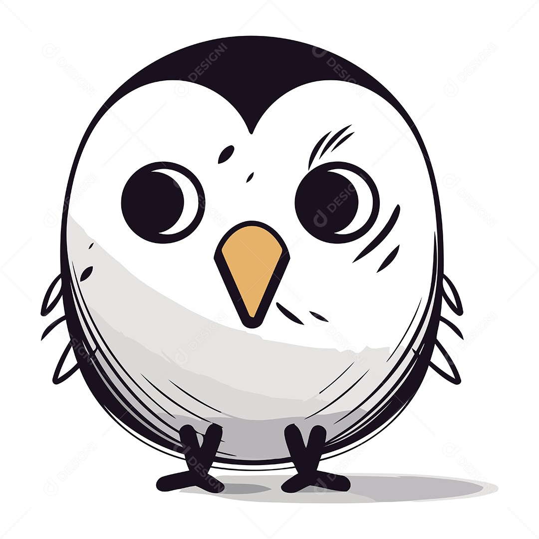 Coruja Fofa de Desenho Animado Ilustração Vetor EPS