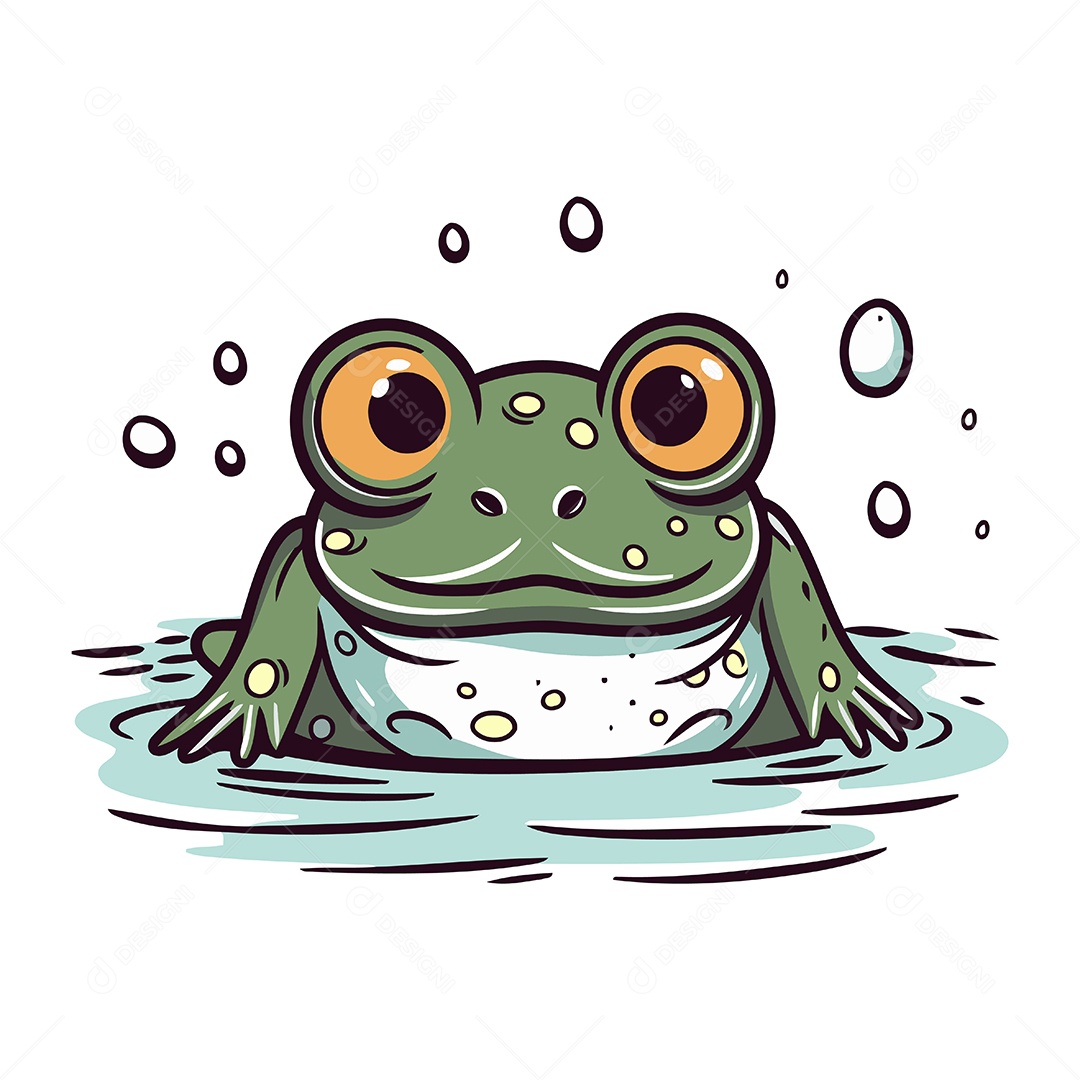 Sapo de Desenho Animado Ilustração Vetor EPS