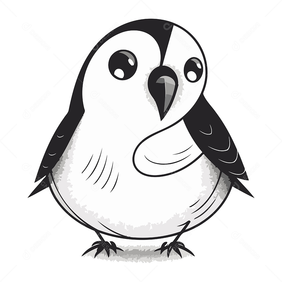 Pinguim Fofo de Desenho Animado Ilustração Vetor EPS