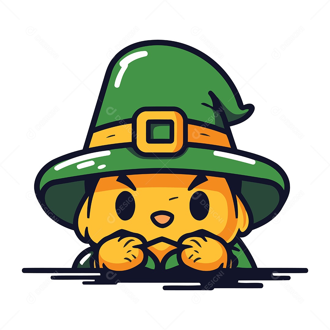 Duende Fofo de Desenho Animado Ilustração Vetor EPS