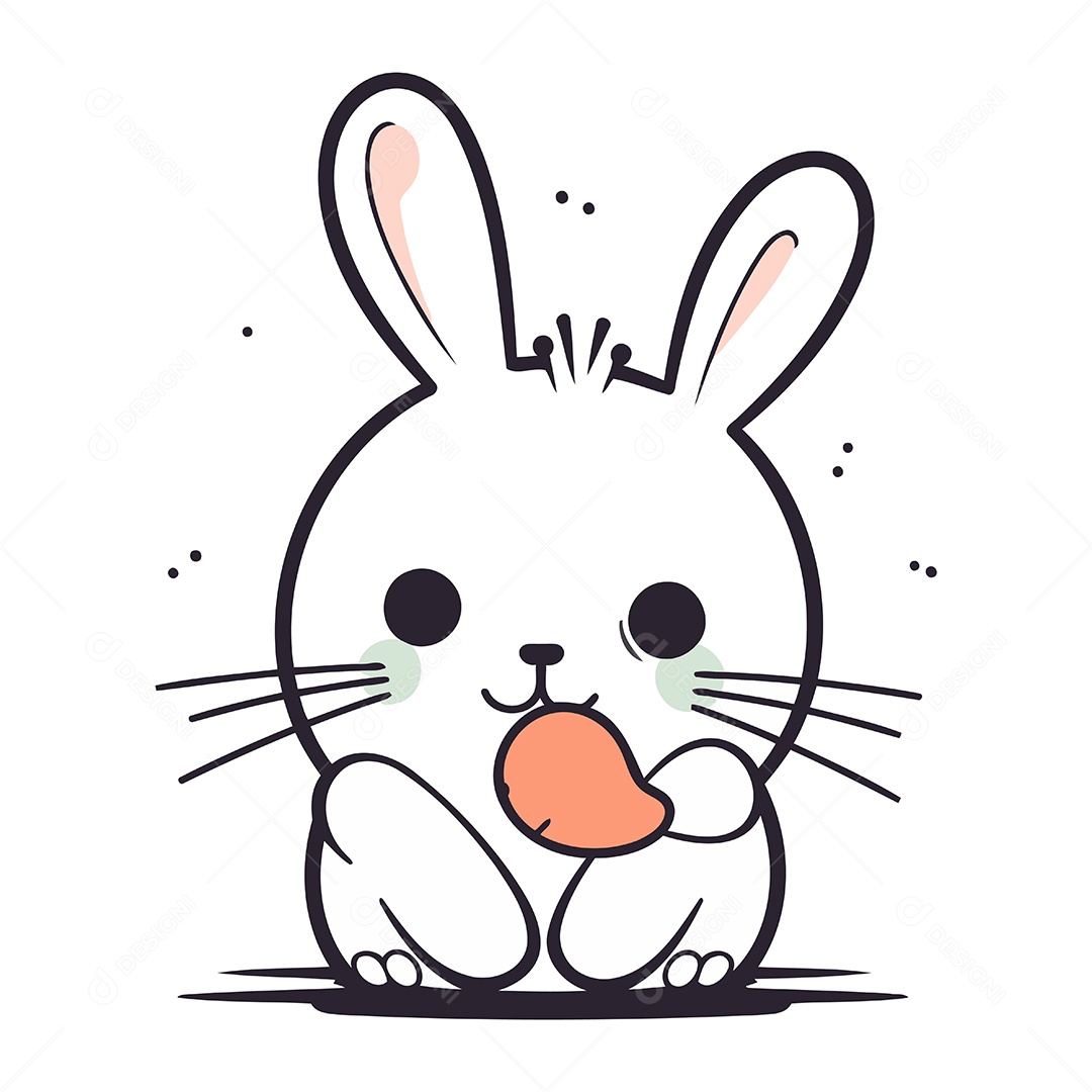 Coelho Bonito de Desenho Animado Ilustração Vetor EPS